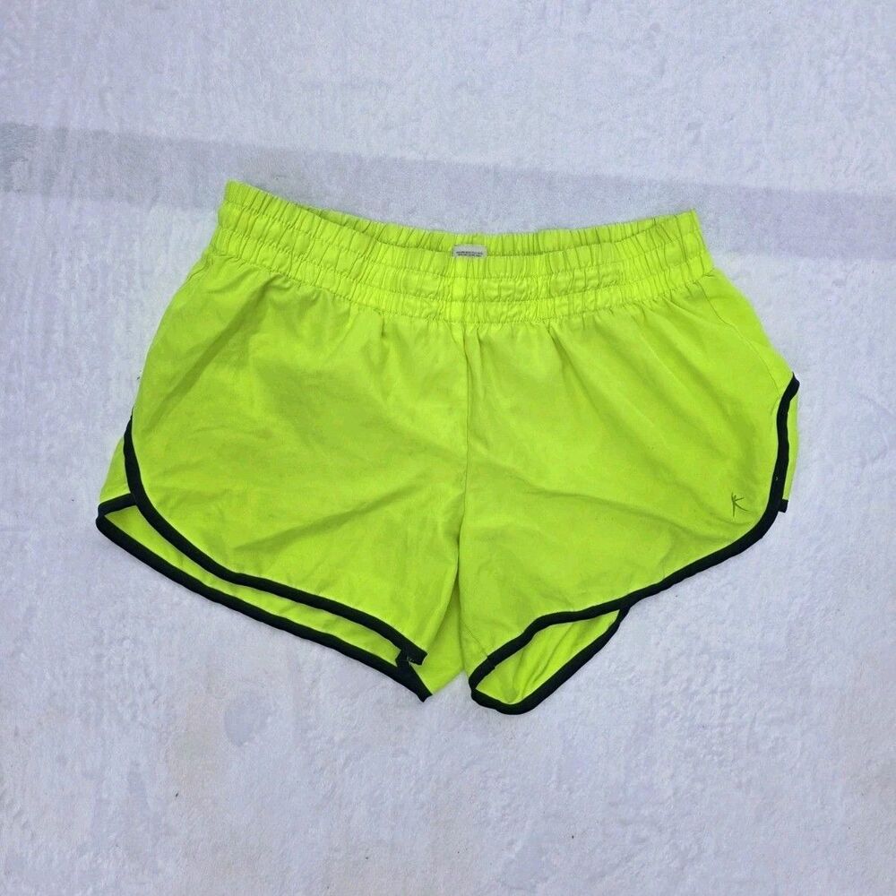 Danskin Now Girls Running Shorts Yellow M (8-10) Breathable Polyester